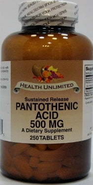 Pantothenic Acid 500mg Sustained Release