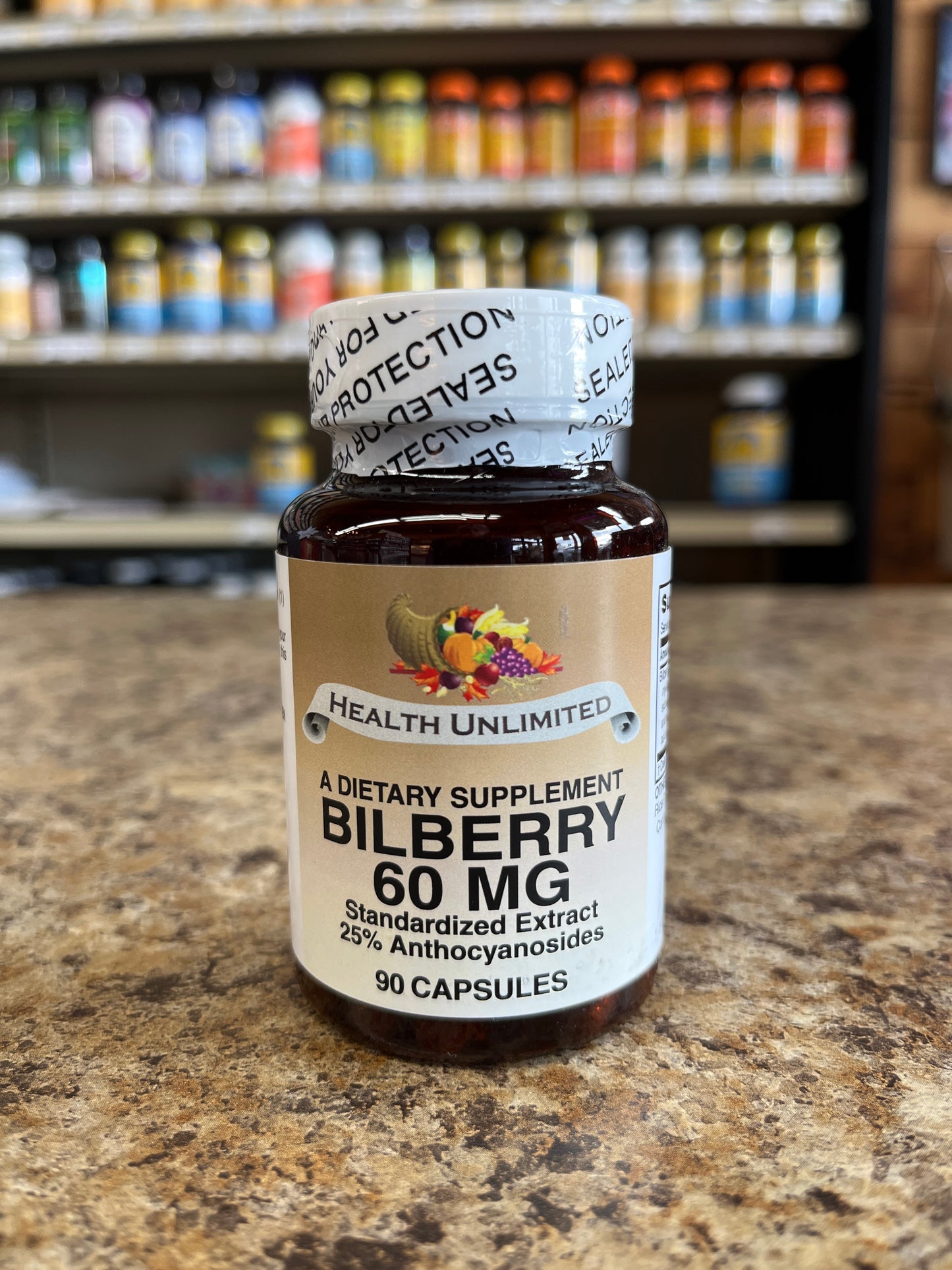 Bilberry Extract, 60mg, 90 Capsules
