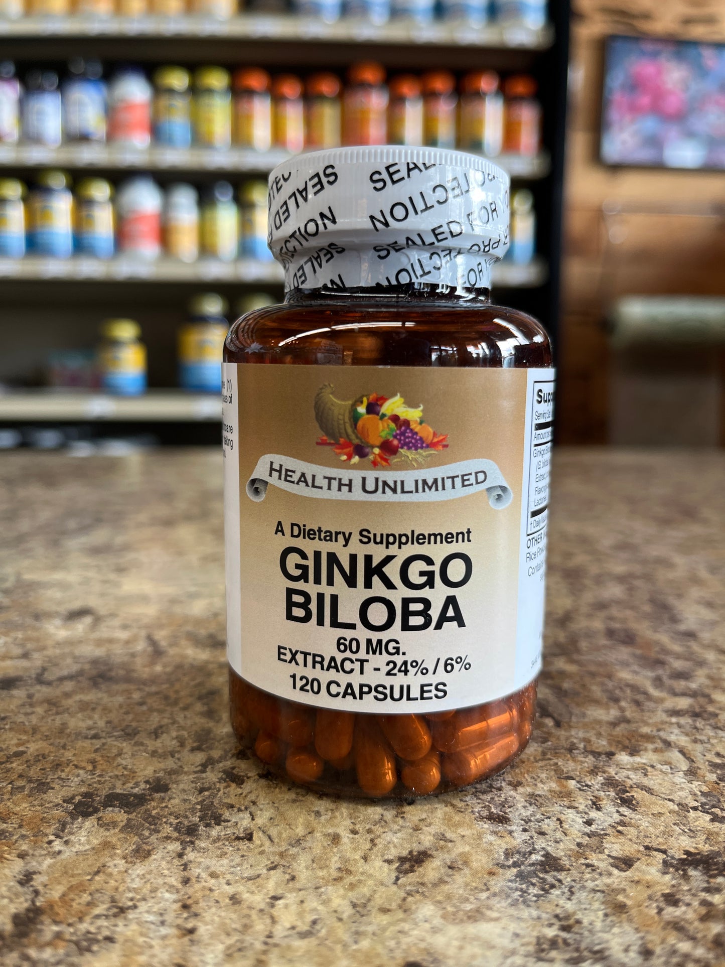 Ginkgo Biloba 60 mg, 24% Extract, 120 capsules