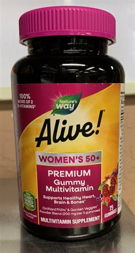 Nature's Way Alive! Women's 50+ Premium Gummy Multivitamin, 75 Gummies