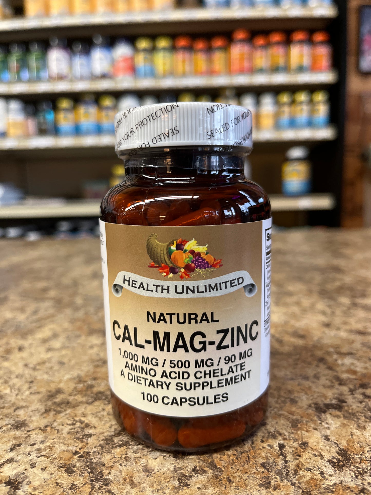 Natural Cal-Mag-Zinc  1,000mg/ 500mg/ 90mg Amino Acid Chelate