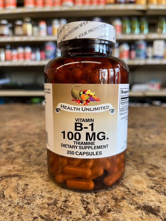 Vitamin B-1 100mg, 250 capsules