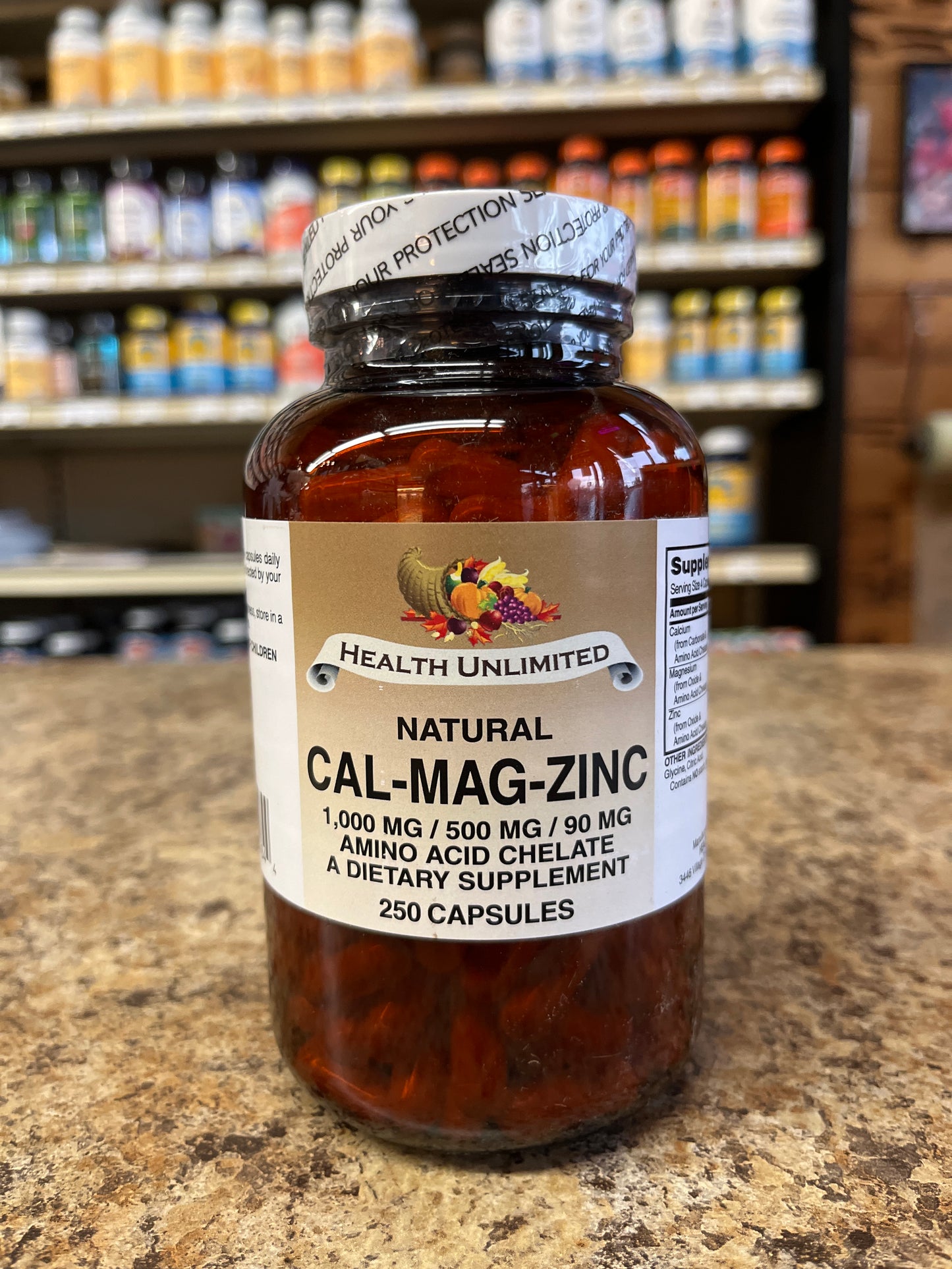 Natural Cal-Mag-Zinc  1,000mg/ 500mg/ 90mg Amino Acid Chelate
